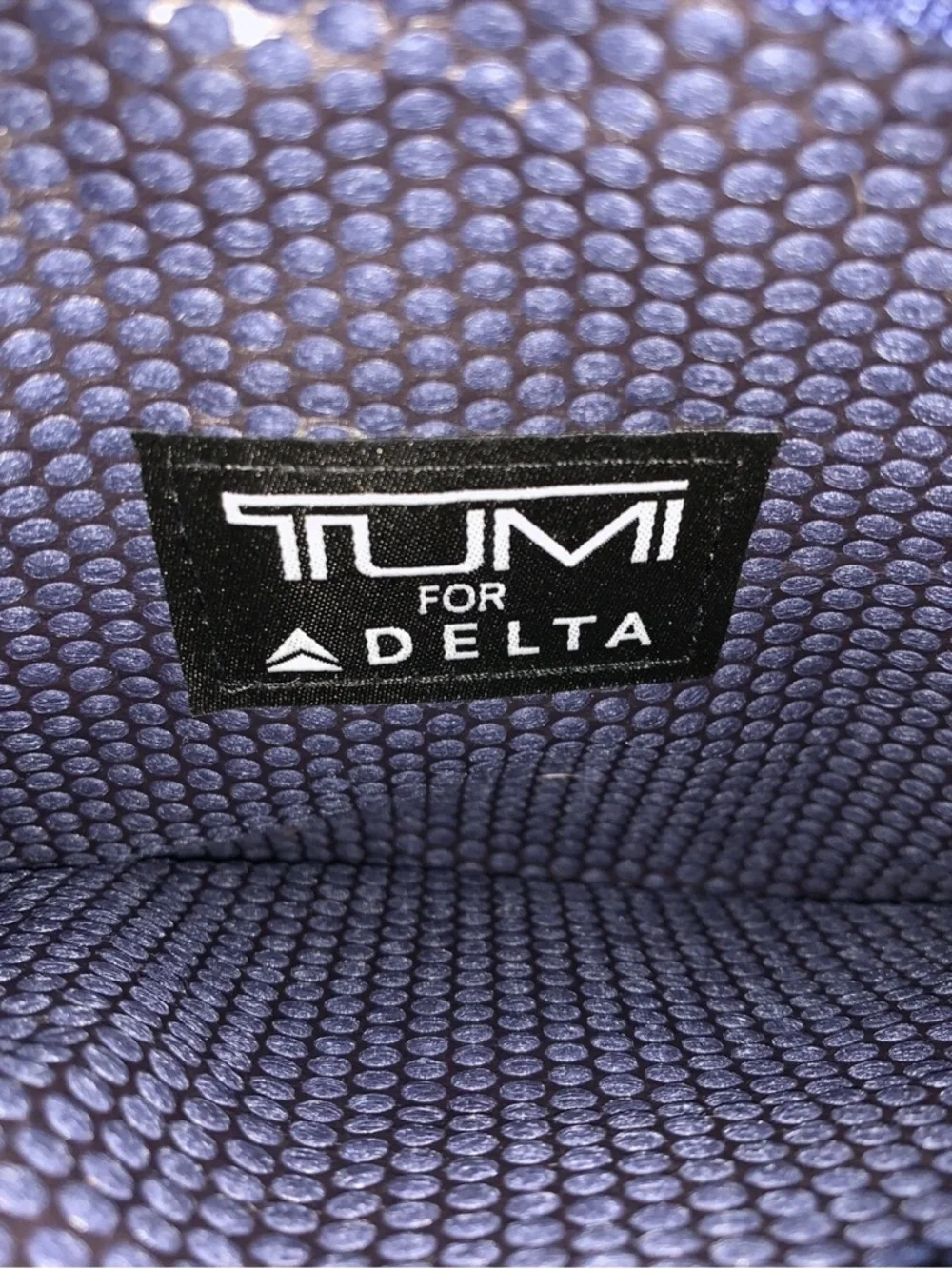 TUMI For Delta Small Zip Pouch‎ Soft Sided Travel Case Toiletry Bag Black Grey